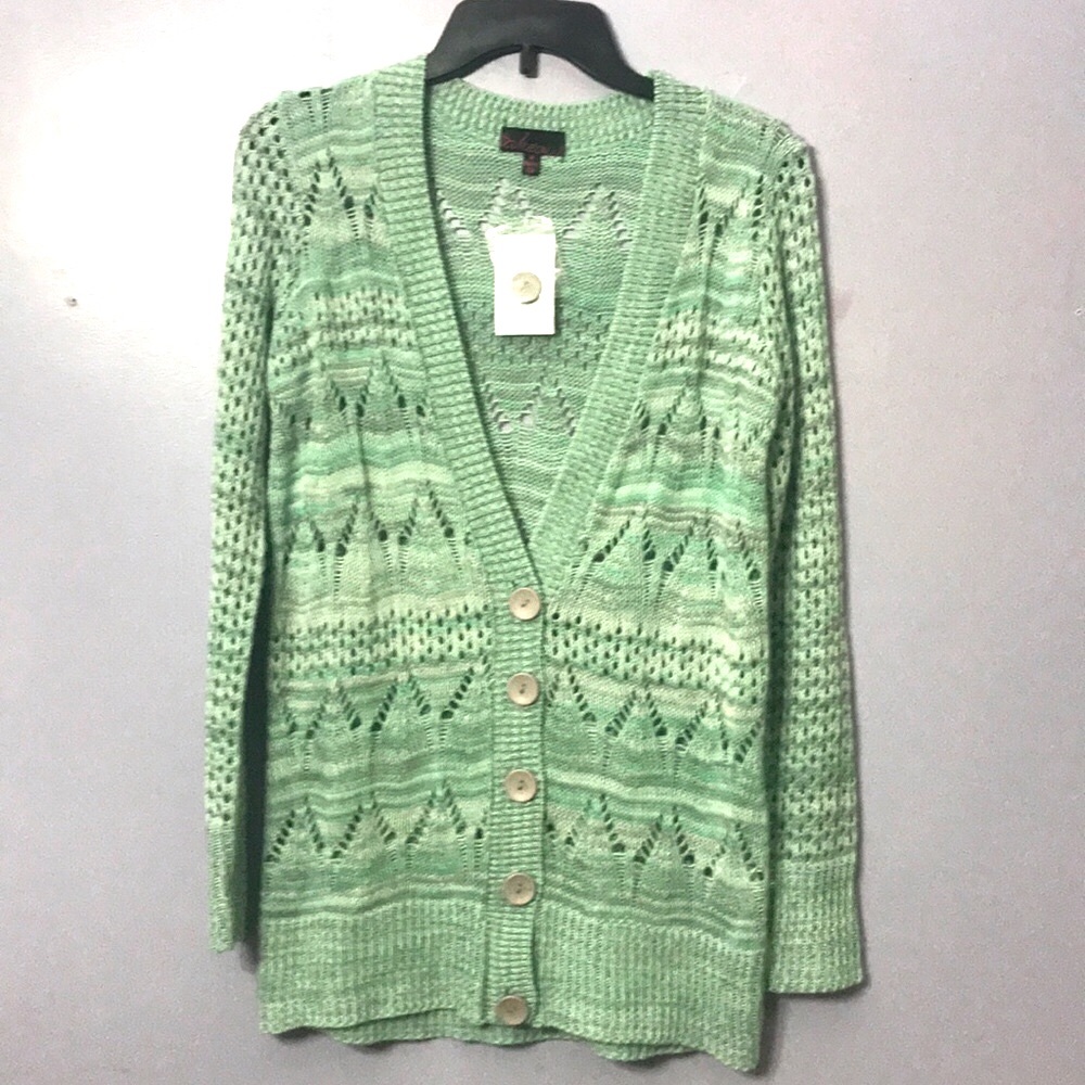 Long cardigan green and grey NWT